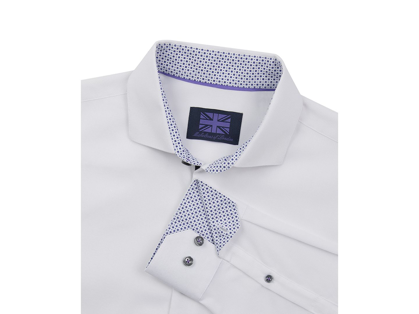 Мужская рубашка MICHELSONS OF LONDON Solid Texture Dress Shirt, цвет: Белый — фото 4