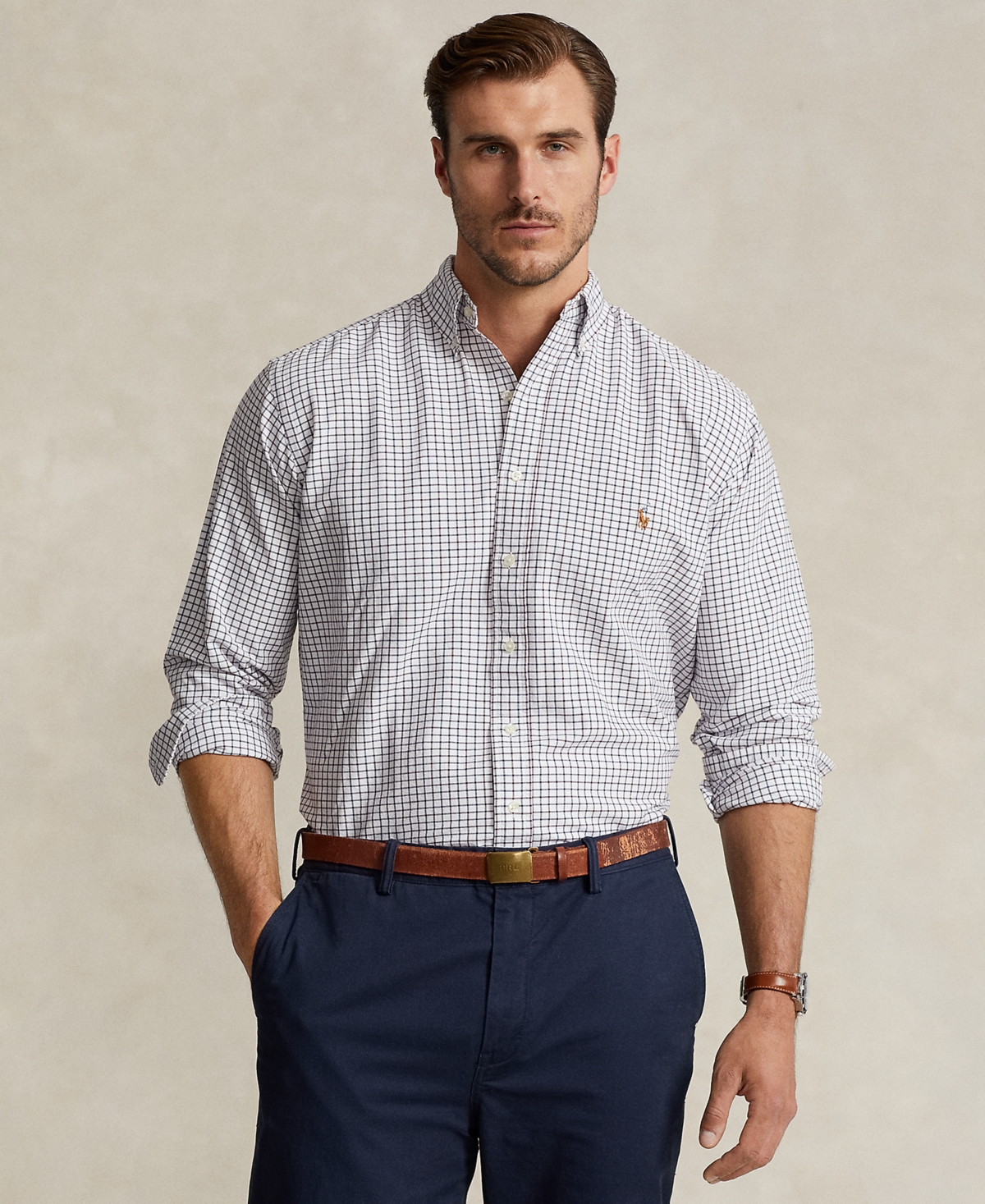 Polo Ralph Lauren Cotton Oxford Shirt In White,wine