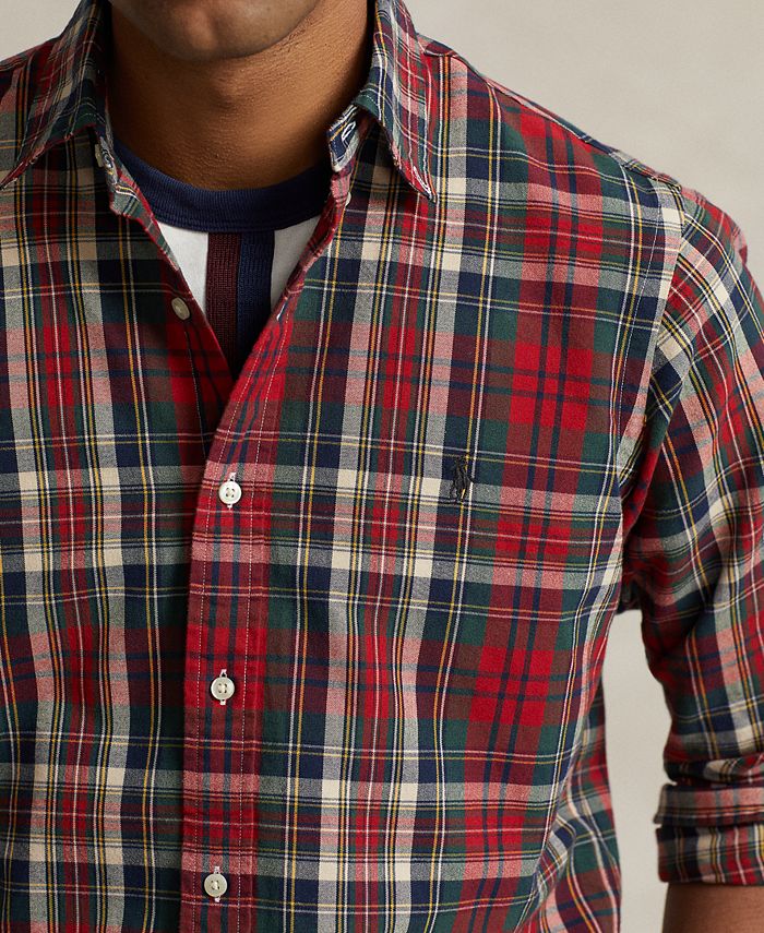 Polo Ralph Lauren Men's ClassicFit Plaid Oxford Shirt Macy's