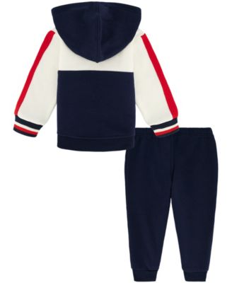 Tommy Hilfiger Baby Boys Color Block Quarter-Zip Hoodie Sweatsuit