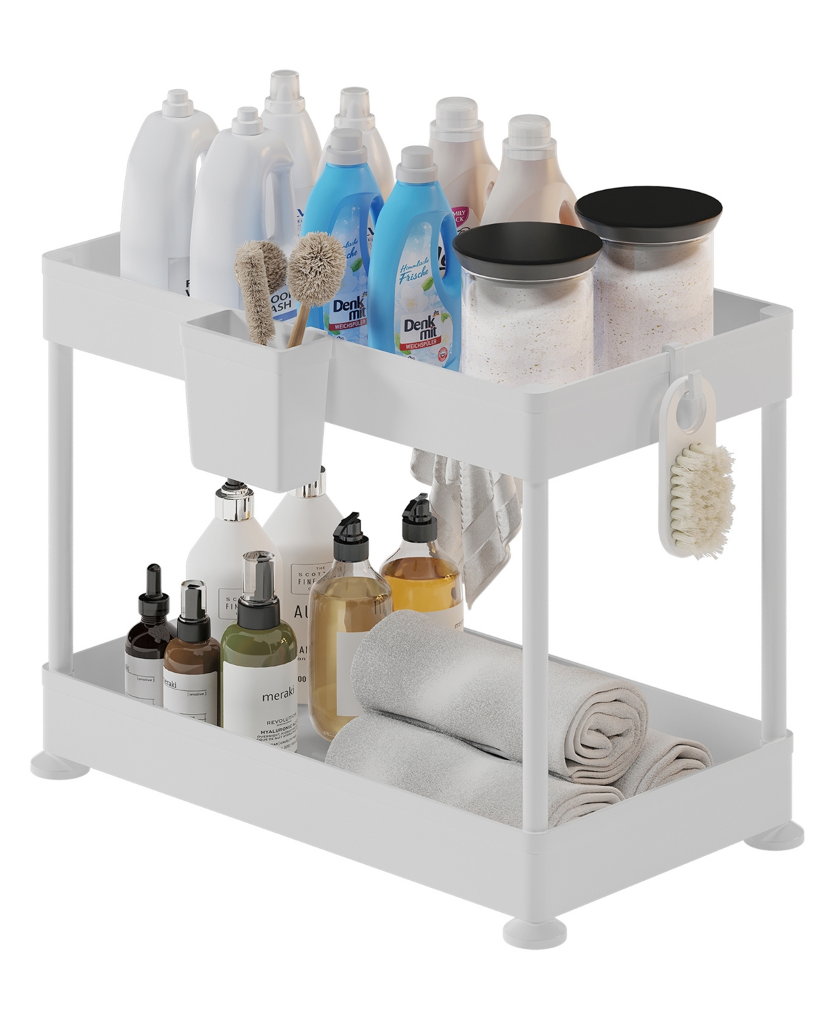 Under Sink Bathroom & Kitchen Cabinet Organizer - White