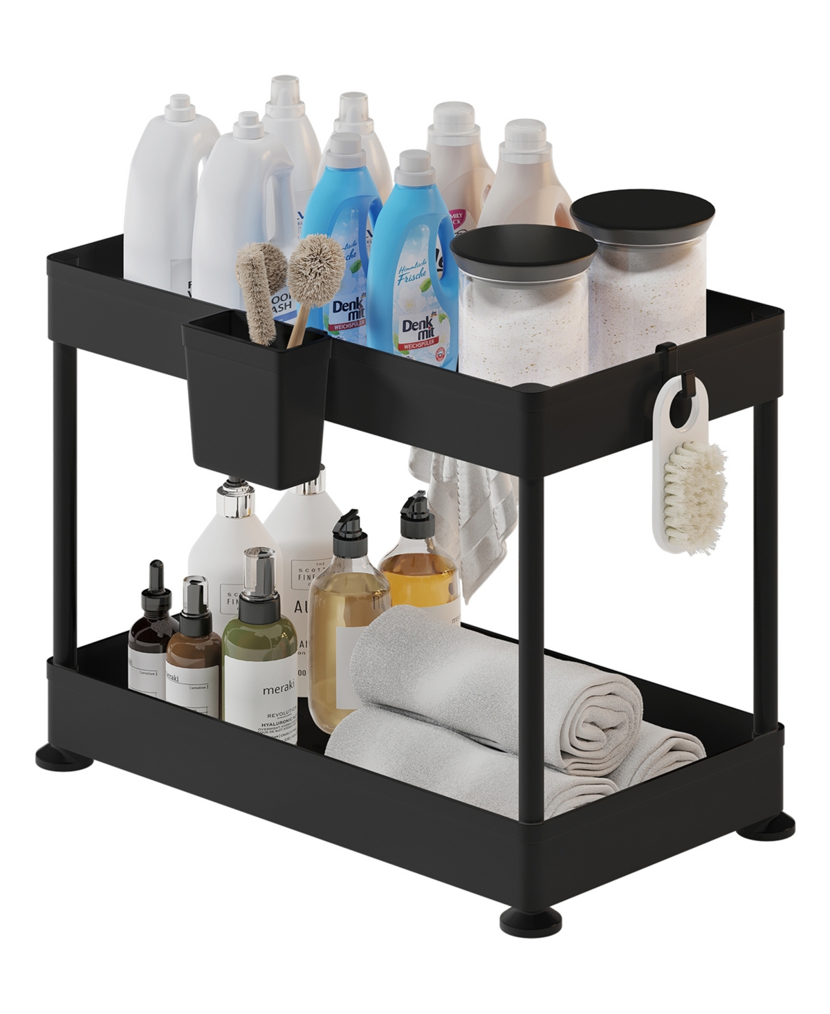 Under Sink Bathroom & Kitchen Cabinet Organizer - White