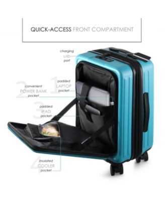 22" Hard Shell Lightweight Carry On Luggage Airline Approved with Smart Organization and Attachable Cosmetic Case