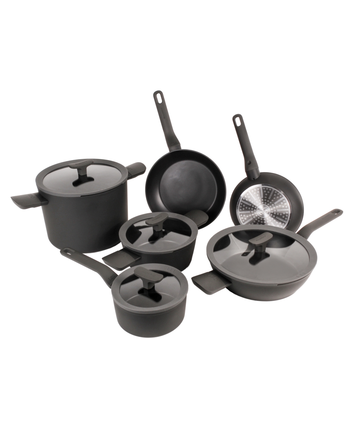 Berghoff Leo Stone Cast Aluminum 10 Piece Non-stick Cookware Set In Black