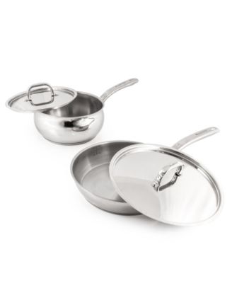 Belly Shape 12pc 18/10 Stainless Steel Cookware Set, SS Lids