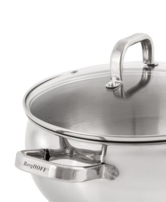 Belly Shape 12pc 18/10 Stainless Steel Cookware Set, Glass Lids