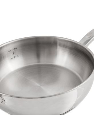 Belly Shape 18/10 Stainless Steel 9.5" Deep Skillet with Glass Lid