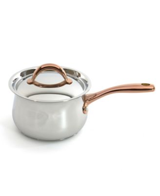 Ouro Gold 10Pc 18/10 Stainless Steel Cookware Set, SS Lids, Rose Gold Handles