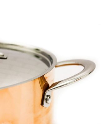 Vintage-Like Tri-Ply 5 Piece Mid Size Polished Copper Cookware Set