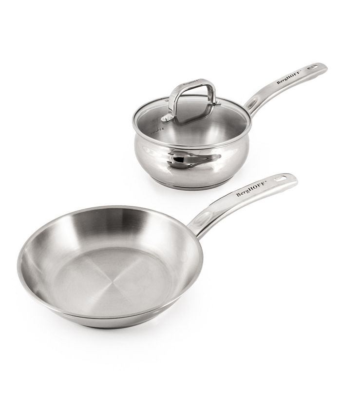 BergHOFF Professional Tri-Ply 18/10 Stainless Steel 2 Piece Fry Pan Set
