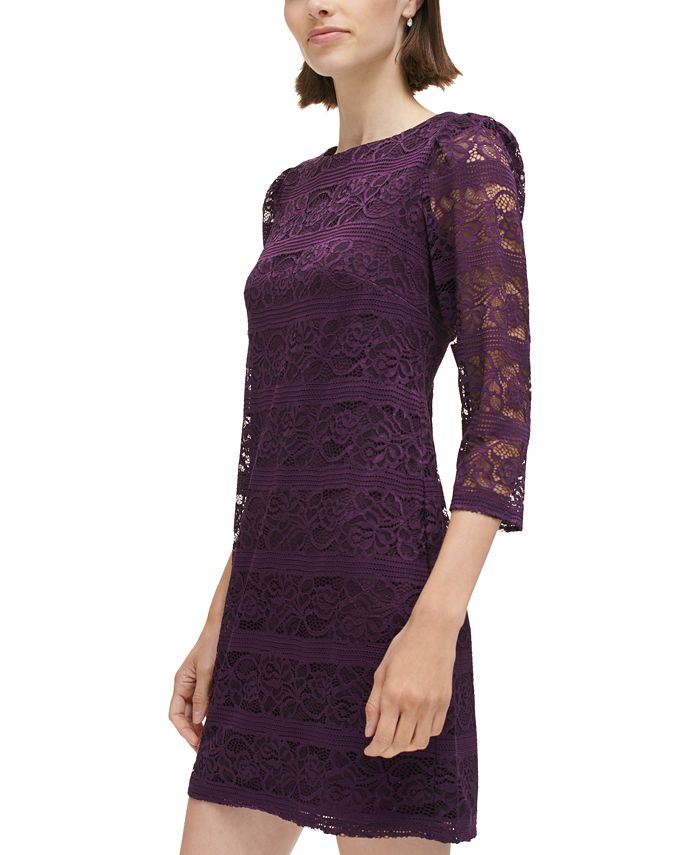 Robe Femme BeBop Longueur Genou Imprimé Paisley - Vin Bleu, Manches 3/4, Occasion Très Bon état