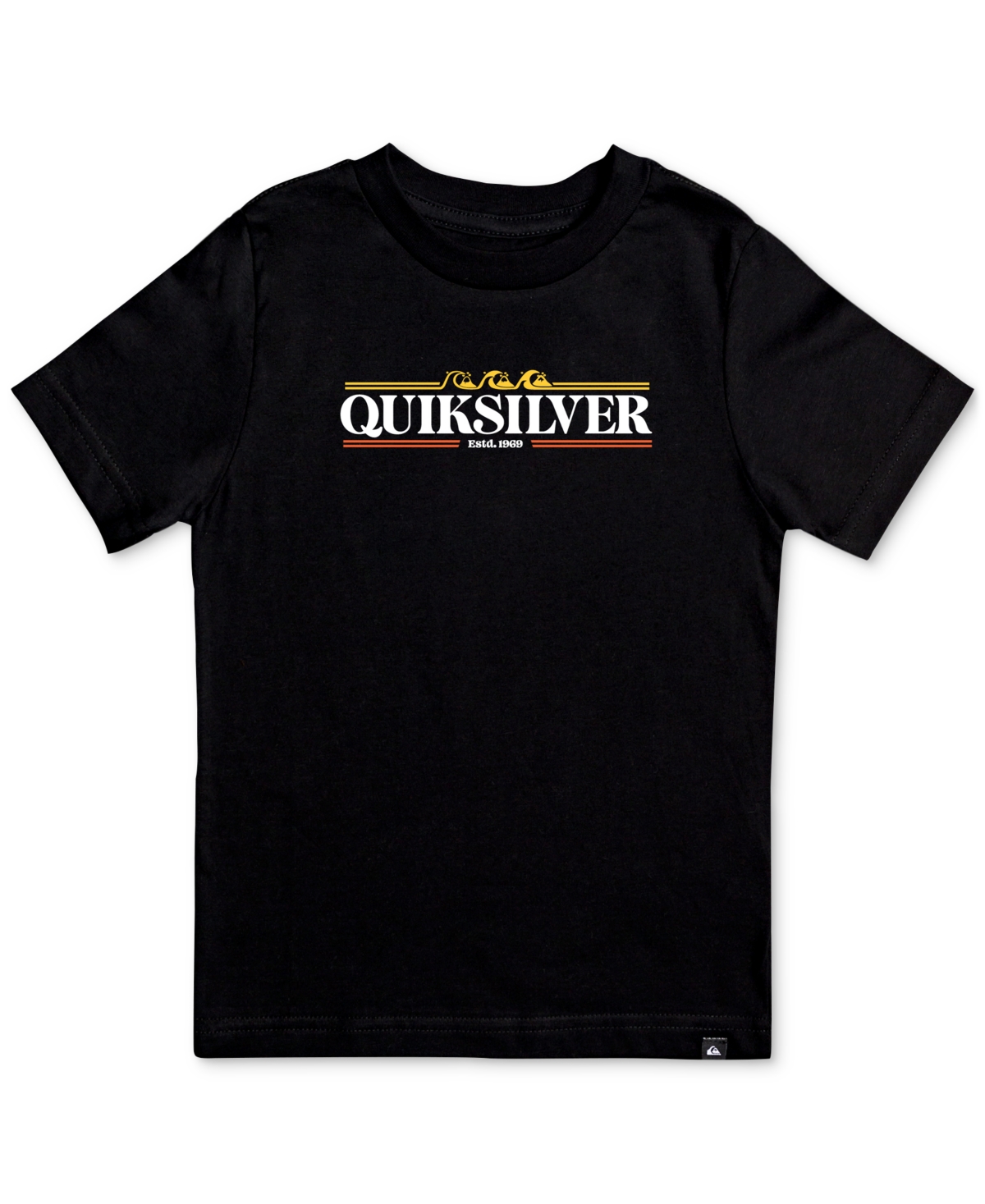 Quiksilver Big Boys Regular-fit Gradient Lines Logo T-shirt In Black