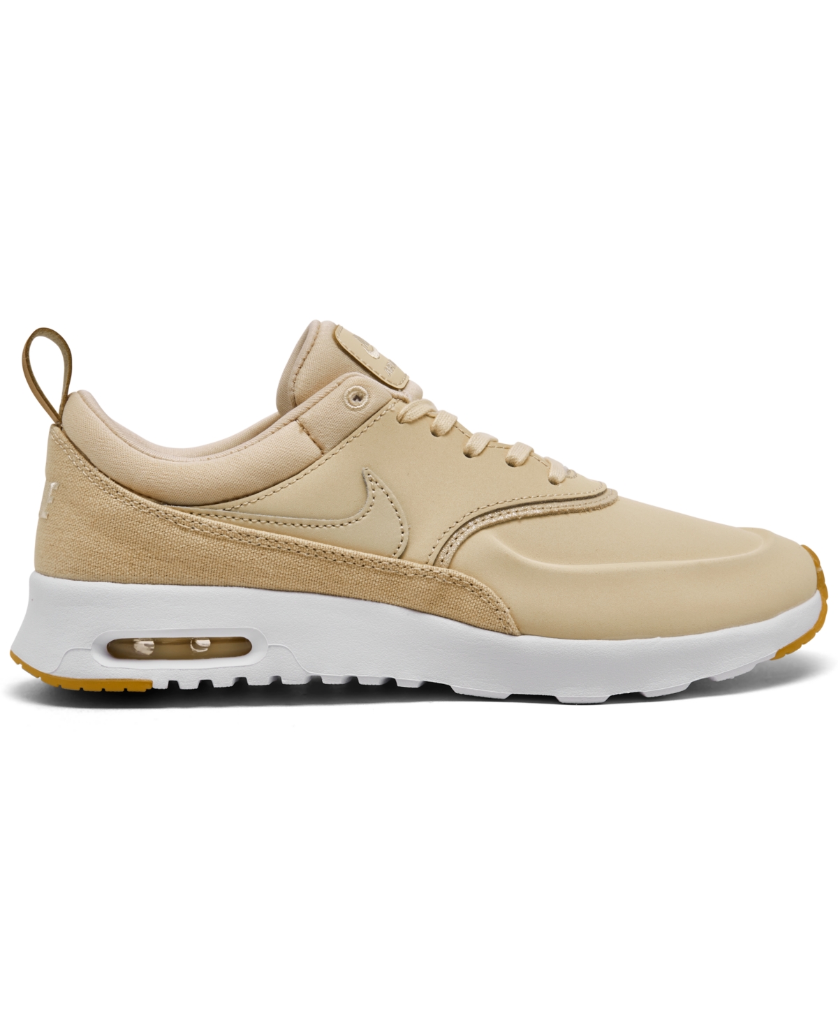 Nike Women s Air Max Thea Premium Leather Casual Sneakers from Finish Line Beach Metallic Gold Sail Smart Closet