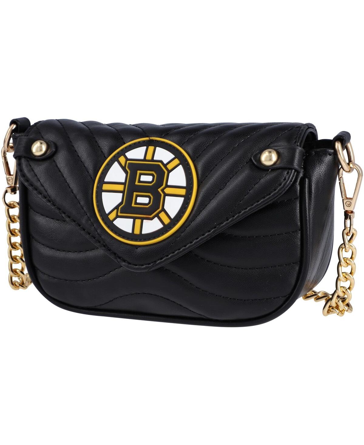 Shop Cuce Women's  Boston Bruins Faux Leather Strap Bag In Black