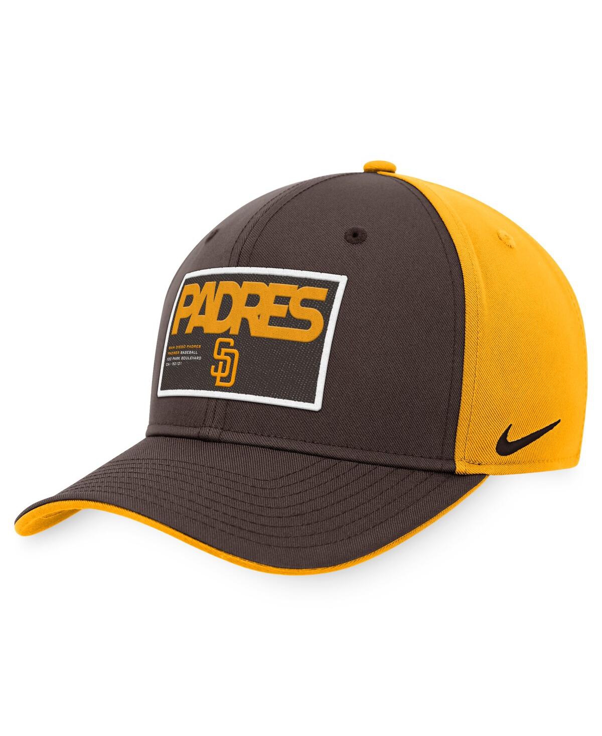 Nike San Diego Padres Classic99 Color Block  Men's Mlb Adjustable Hat In Brown,gold