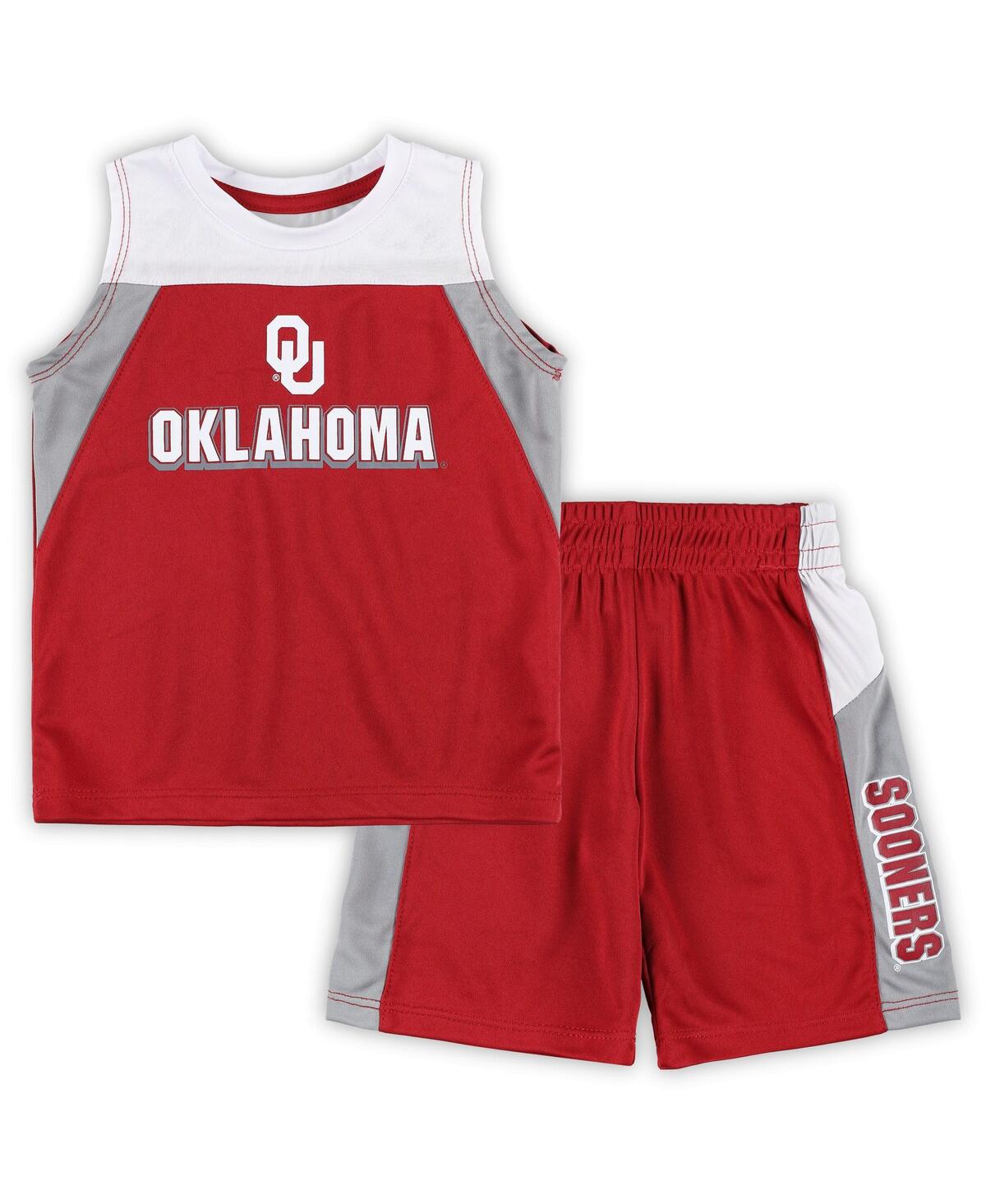 Colosseum Toddler Girls  Crimson Oklahoma Sooners Carousel Cheerleader Set In Crimson