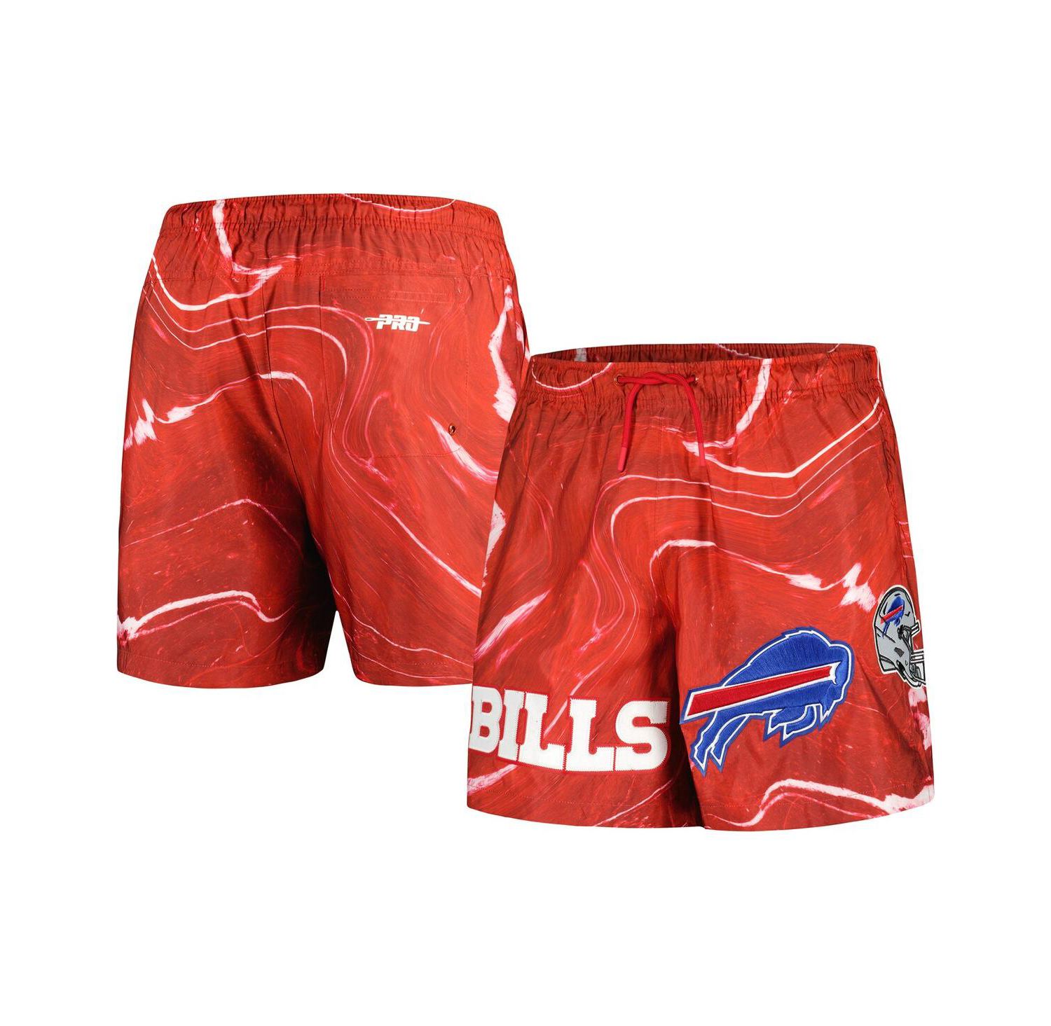 Men's Red Buffalo Bills Allover Marble Print Shorts