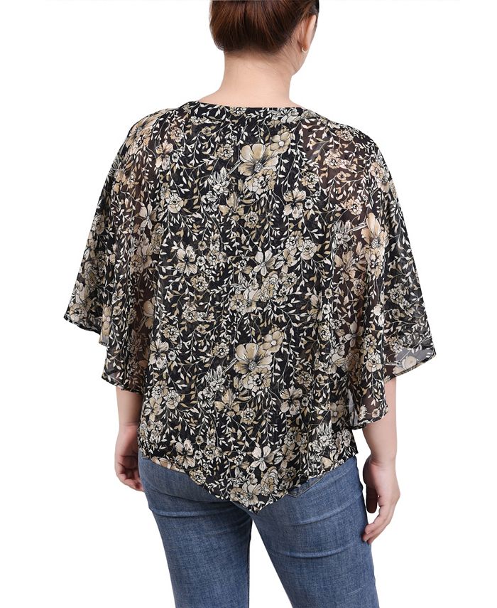 Comma Chiffon Poncho Mit Allover-Print - Leichter Sommer-Überwurf Für Strand & Abend