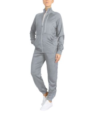 Women's Moisture Wicking Performance Active Track Jacket and Jogger Set, 2-Piece