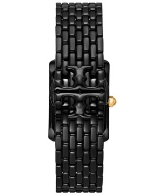 TORY BURCH ブラック時計 Tory Burch Women's The Eleanor Black-Tone Stainless Steel