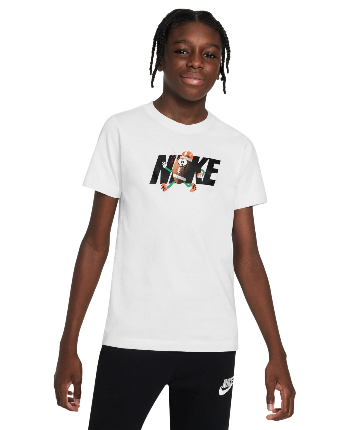 Nike Big Kids Sportswear Relaxed-fit Printed T-shirt In White