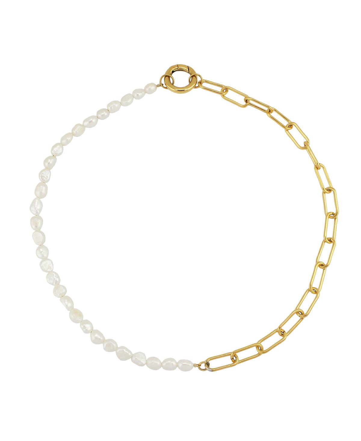 Ronnie Half Chain And Pearl Necklace - Gold