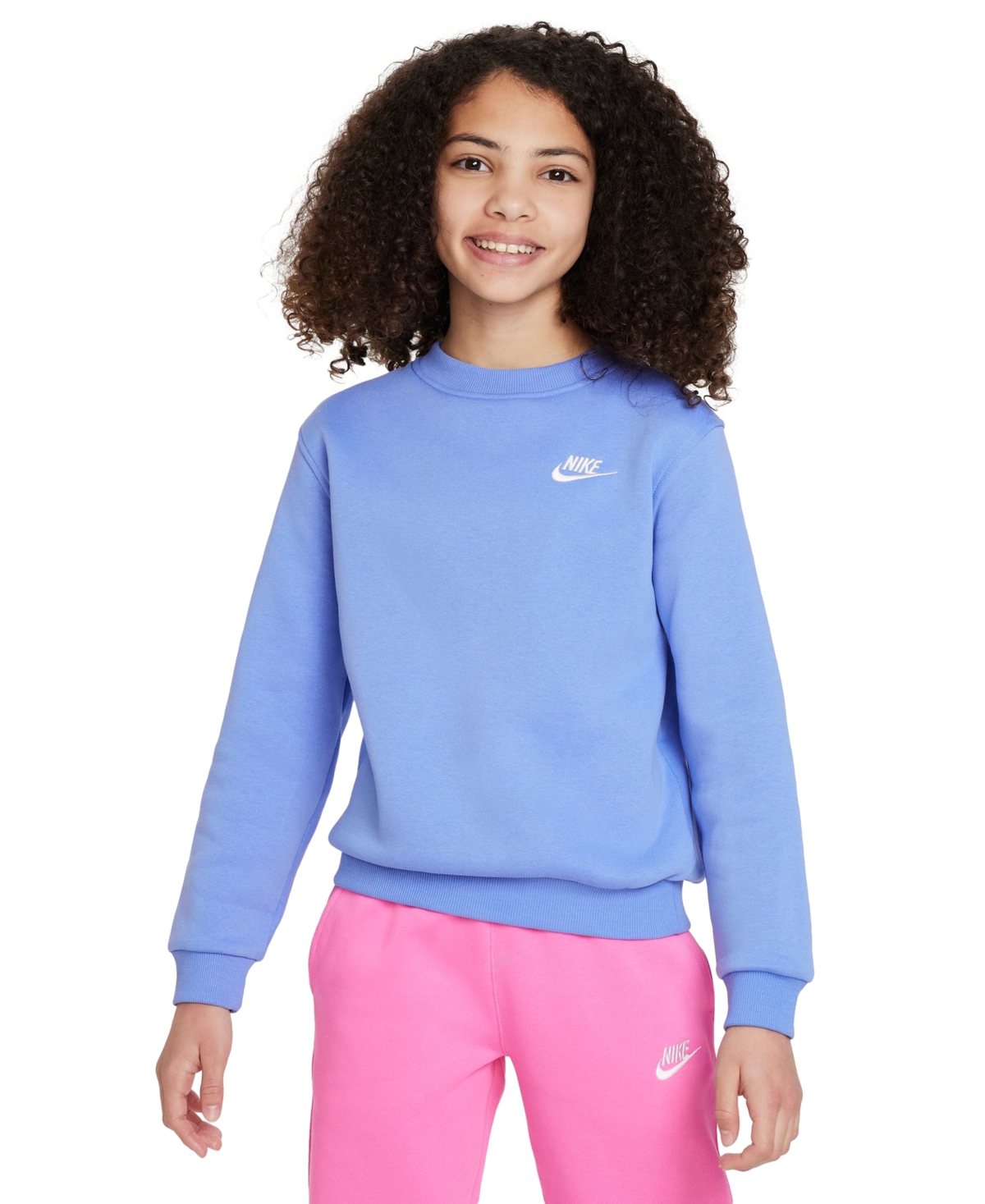 Shop Nike Big Kids Sportswear Club Fleece Classic-fit Sweatshirt In University Red,white