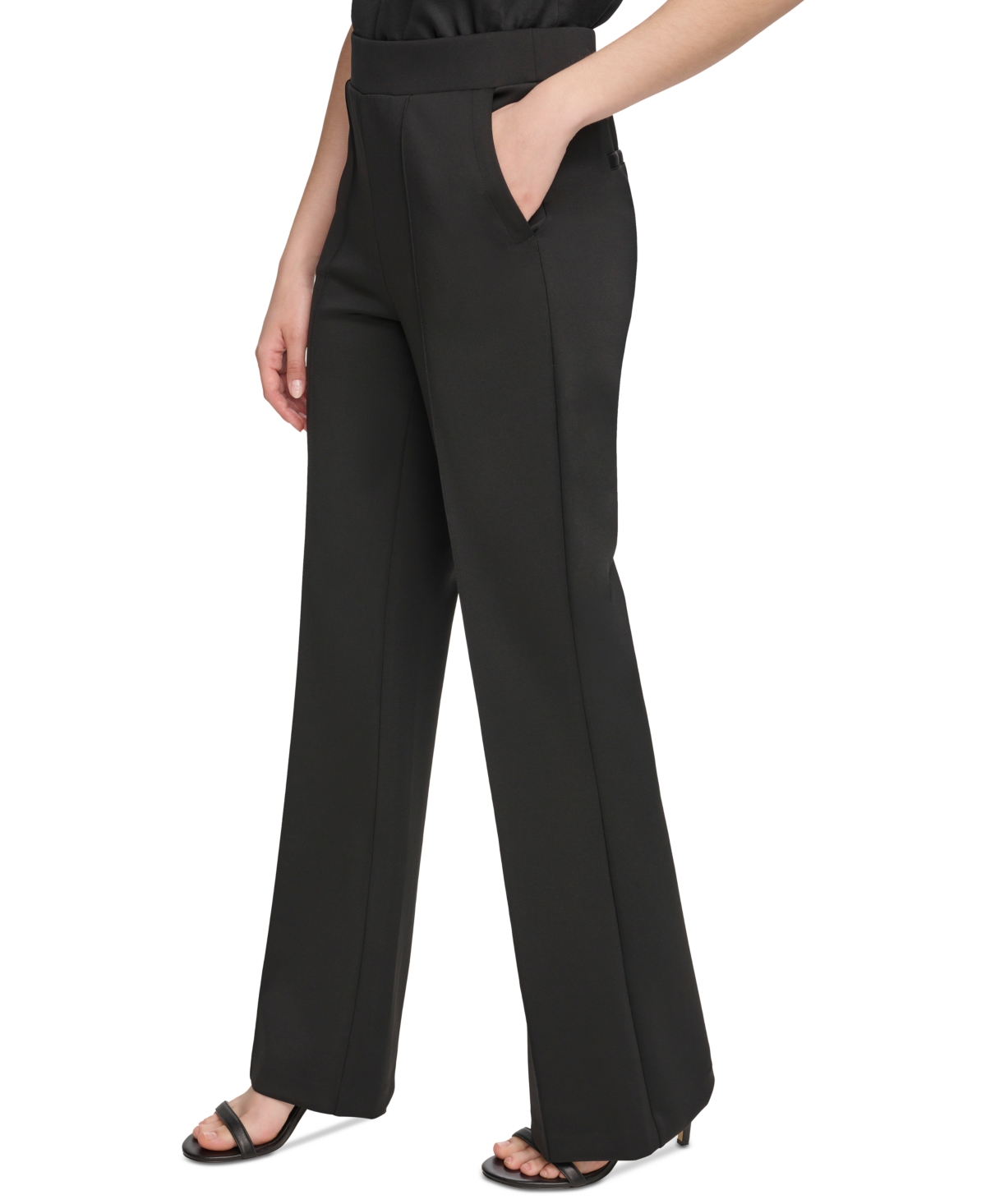 Calvin Klein Women's Seam-Front Wide-Leg Pants