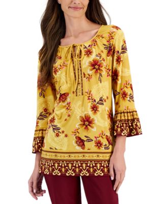 JM Collection - Petite Camila 3/4-Sleeve Tunic