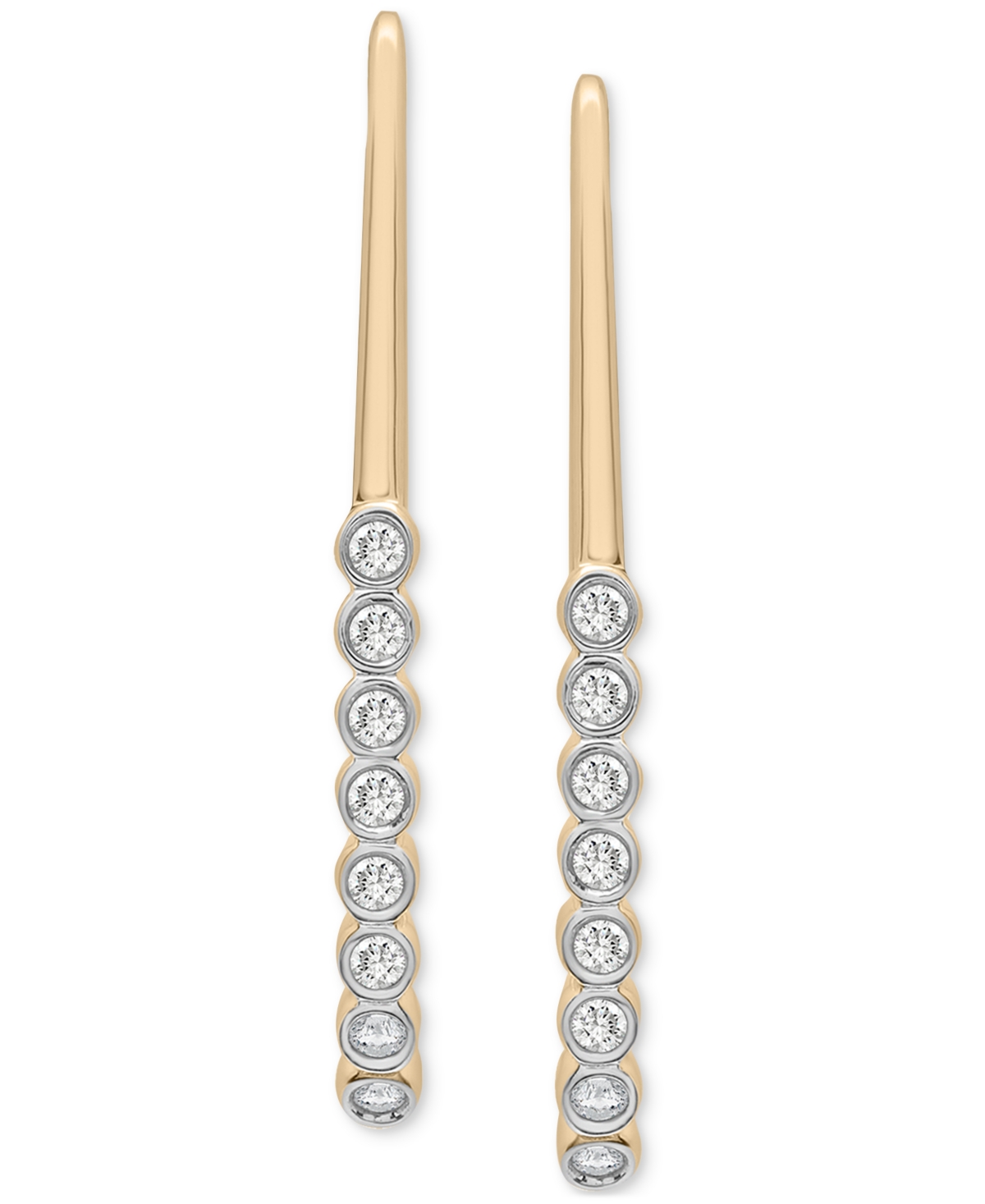 Wrapped Diamond Threader Earrings (1/6 ct. t.w.) in 14k Gold, Created for Macy's