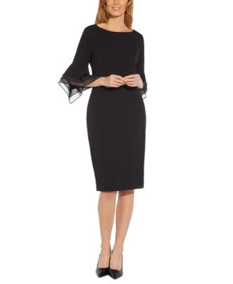 Adrianna Papell - Women's Tiered-Cuff 3/4-Sleeve Sheath Dress