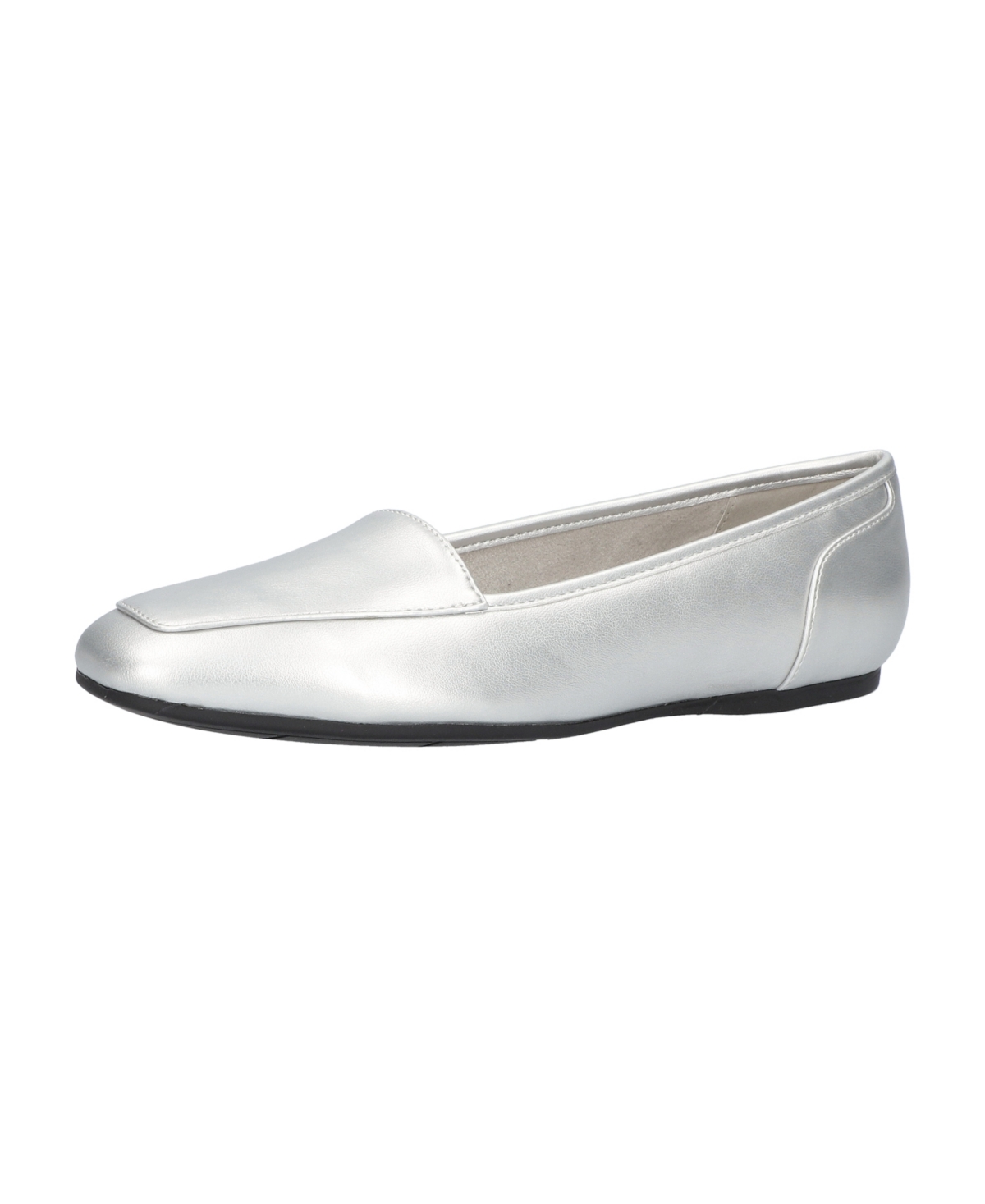 Shop Easy Street Women's Thrill Square Toe Flats In Silver
