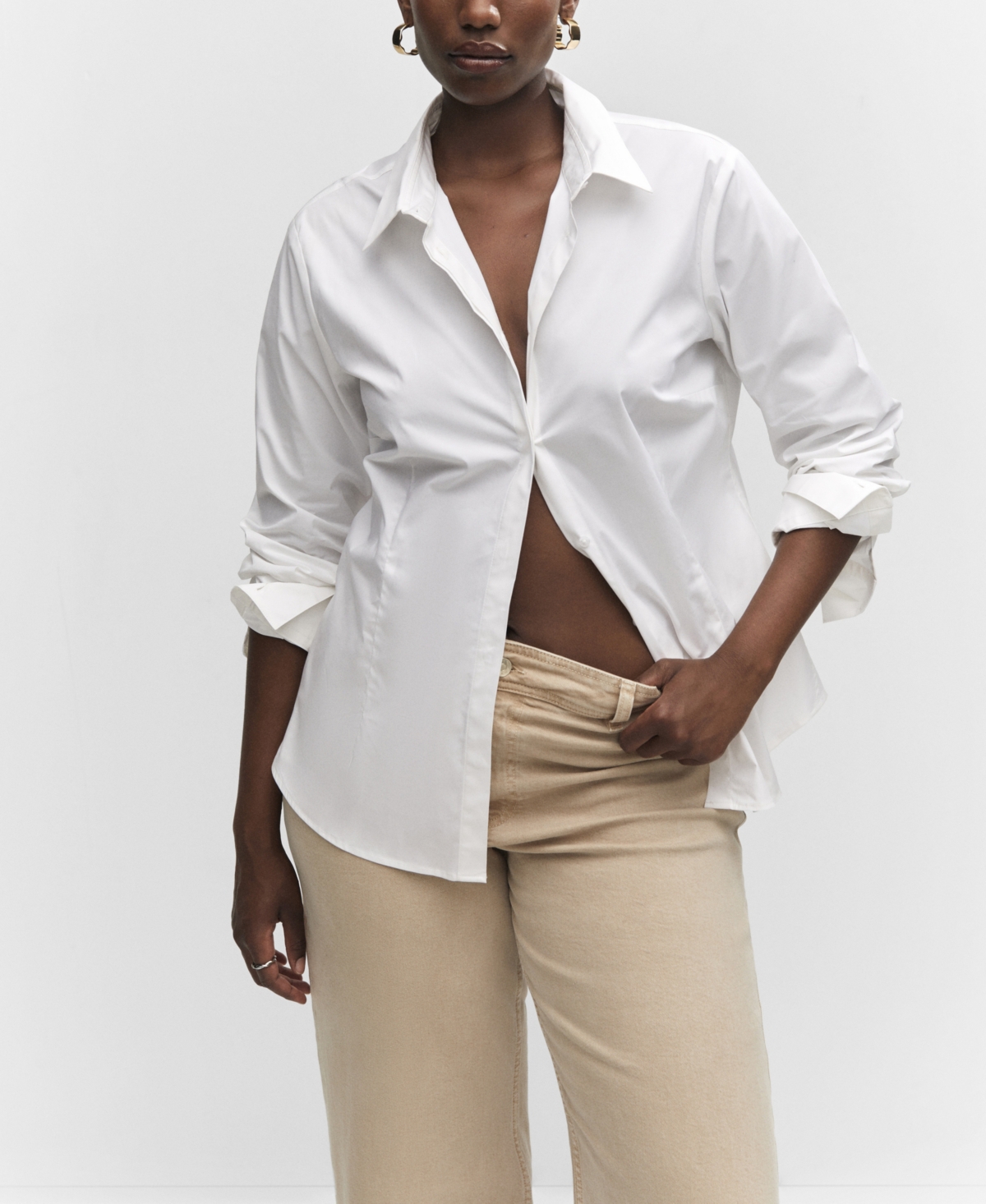 Mango Women's High Waist Culotte Jeans