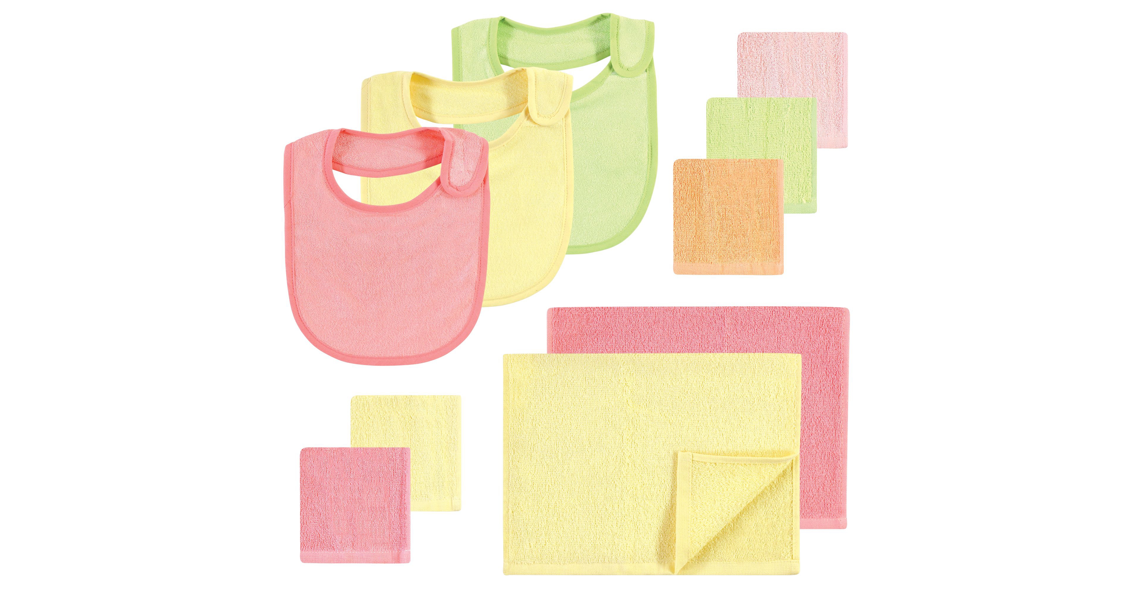Hudson Baby Infant Girl Rayon from Bamboo Bib, Burp Cloth and Washcloth 10Pk, One Size