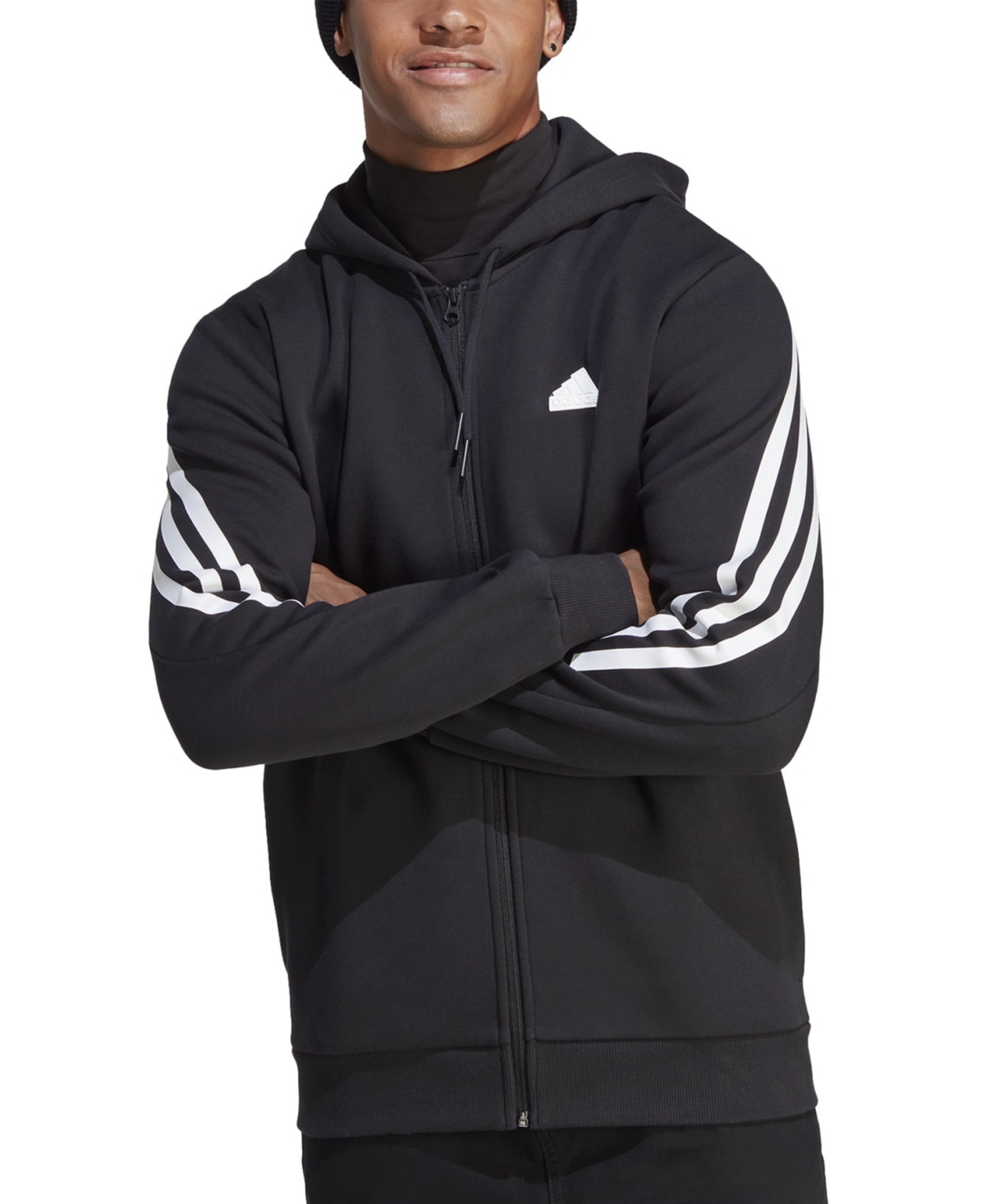 Adidas Originals Men's Future Icons Three Stripes Logo Hoodie In Black