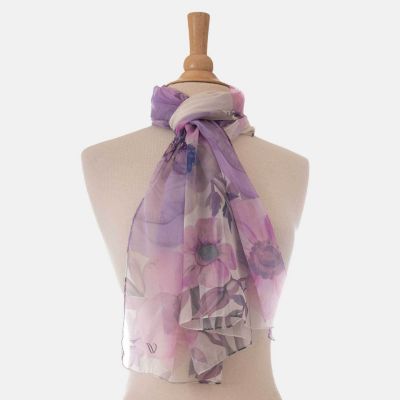 Campo de' Fiori - Long Sheer Silk Scarf for Women