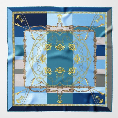 Женские аксессуары Elizabetta Gabriella - Hand Rolled Silk Foulard for Women, цвет: Лазурный