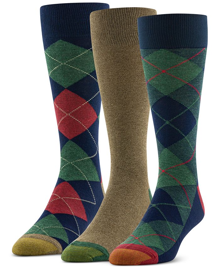 Gold Toe Men's 3Pk. Holiday Plaid Crew Socks Macy's