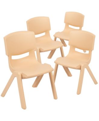 4 Pack Plastic Stackable Pre-K/School Chairs With 10.5"H Seat