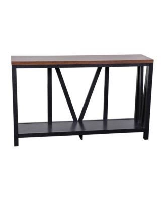 Erikson Modern Farmhouse Engineered Wood Sofa Table With Wood Bracing And Lower Shelf