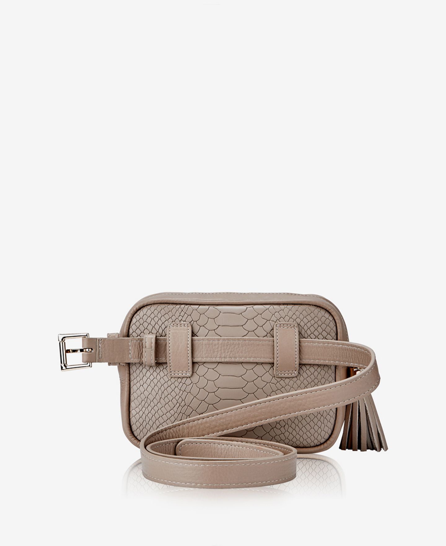 Женская сумка GiGi New York Kylie Leather Belt, цвет: Серо-бежевый — фото 2