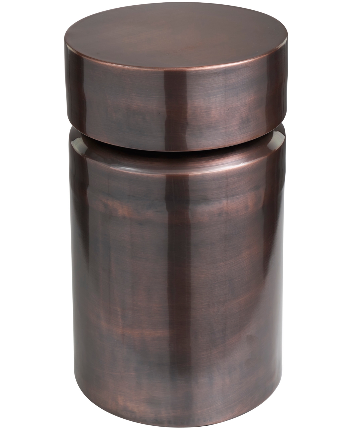 Rosemary Lane 19" Metal Drum Accent Table In Copper