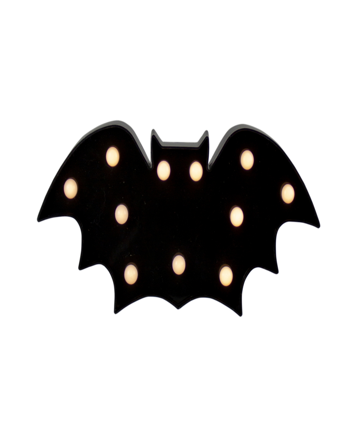 Northlight 12" Led Lighted Bat Halloween Marquee Sign In Black