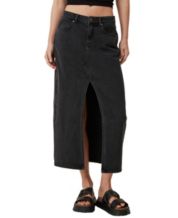 Macy's black denim skirt cheap
