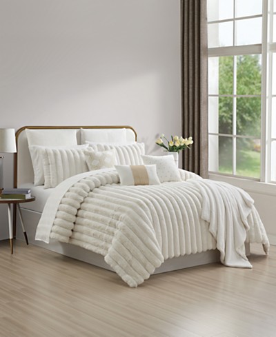 Painted Script 3 Piece Reversible Comforter Sets, Created for Macy's