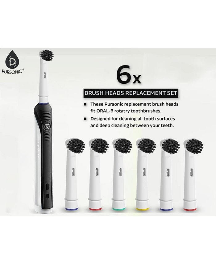 PURSONIC Replacement Toothbrush Heads Charcoal Infused Bristles