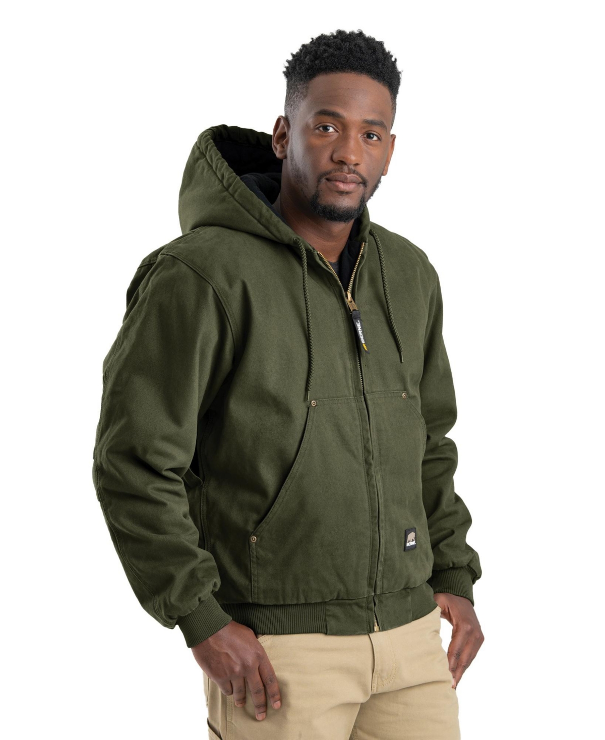 Tall Heartland Washed Duck Hooded Work Jacket - Bark