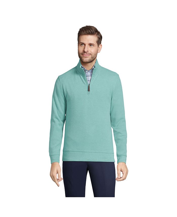 Lands' End Men's Bedford Rib Quarter Zip Sweater - Macy's