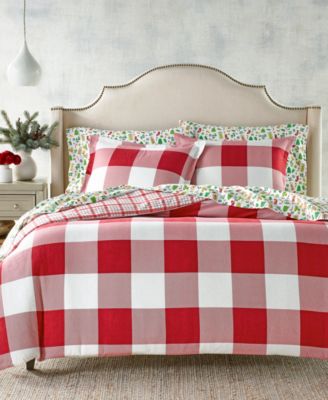 Charter Club - Red Check Flannel Duvet, Full/Queen