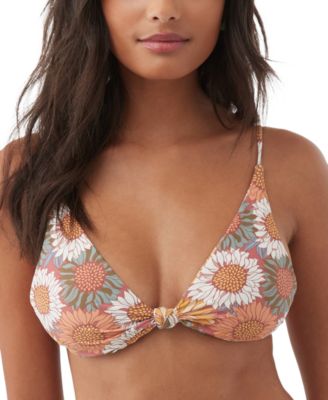 O'Neill - Juniors' Sunflower Pismo Adjustable-Strap Bikini Top